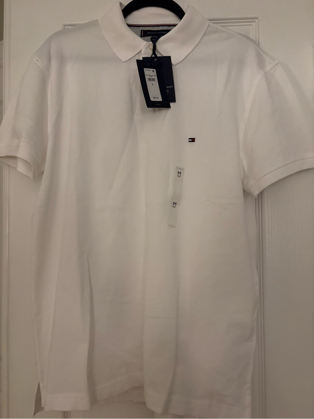 New With Tags Tommy Hilfiger White Polo with Signature Flag